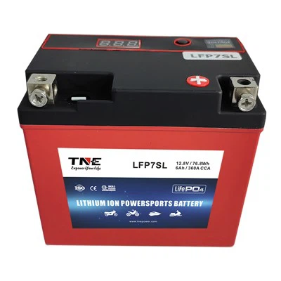LFP7SL 6AH 360 CCA Lithium Ion Motorcycle Battery With LED Display